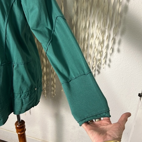 Neon Buddha Teal Long Sleeve Button Down Cotton Blend Shirt Jacket Size Large - Picture 3 of 8